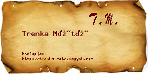 Trenka Máté névjegykártya